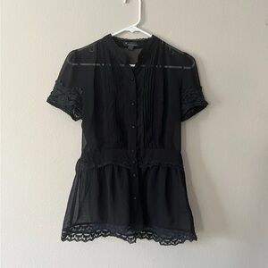 Twentyone Women’s Black Lacey Button Up Blouse Size Small.